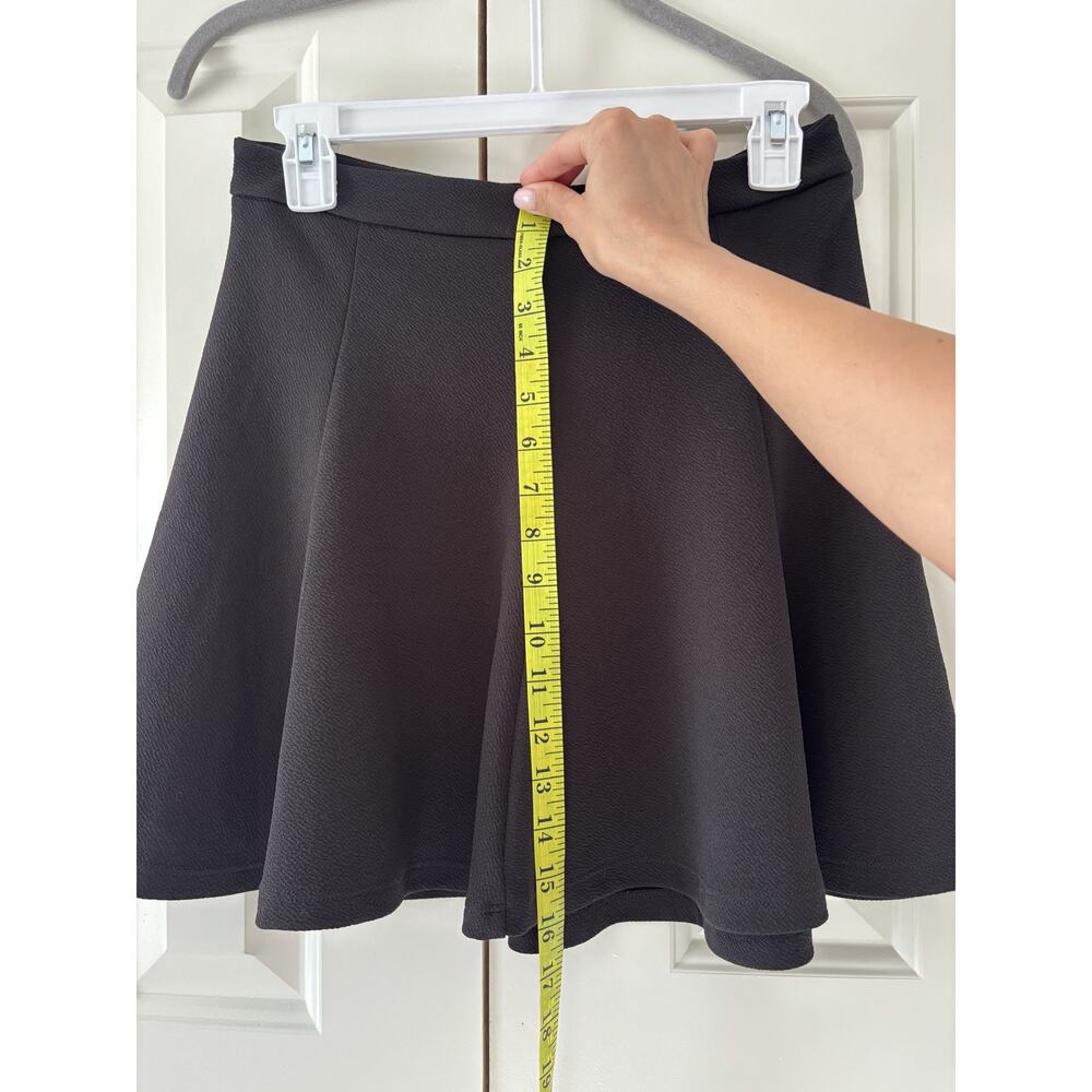 Lush Black Flared Mini Skirt Size M Polyester Spandex - Picture 5 of 9